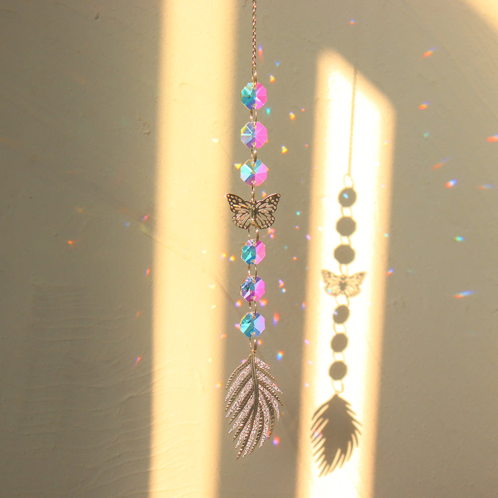Suncatcher Crystal Sun and Moon Crystals Prism Rainbow Sun Catcher Garden Decoration Hanging Sundrop Window Patio Ornament